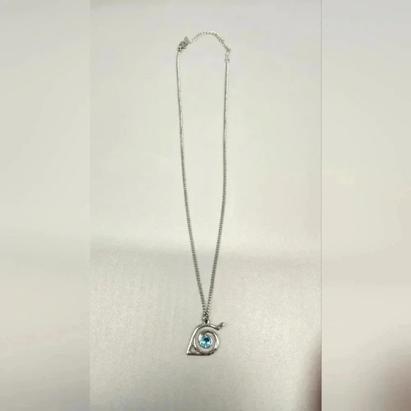 #371 Hidden Leaf Necklace silver tone - Picture 1 of 4